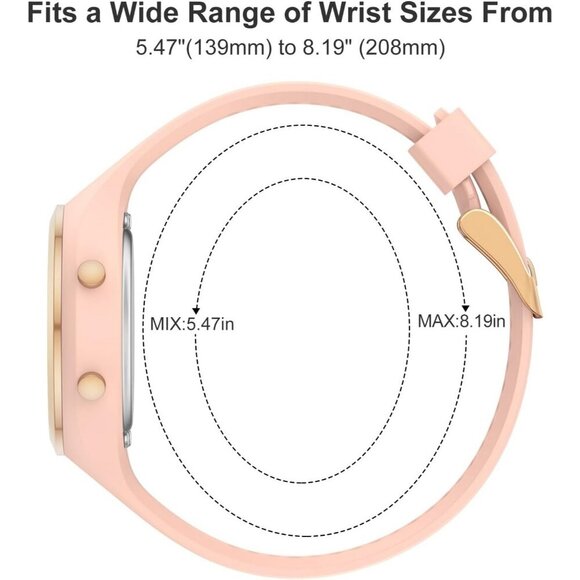 Women Pink Silicone Digital Sports Gold Bezel Water-Resistant Alarm Stopwatch main image 6
